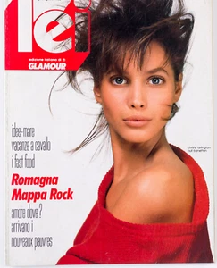 CHRISTY TURLINGTON Denim jean STEVEN MEISEL vtg 80s fashion LEI GLAMOUR MAGAZINE - Picture 1 of 8