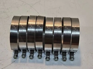 8 Quantity of Breeze T-Bolt Hose Clamps Min Dia 325 Stainless Steel Band (8 Qty) - Picture 1 of 9