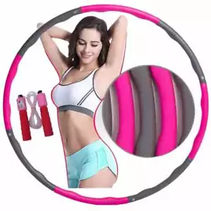 Weighted Hula Hoop with Skipping Rope for Adults Fitness Foam Padded Exercise  - Picture 1 of 10