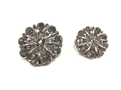 bottoni gioiello fiore metal con pietre oro argento e grey - Immagine 1 di 3