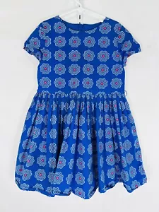 Jacadi Girls Floral Print Dress SZ 8 (128) Blue Red MISSING BELT $75 4th July - Picture 1 of 13