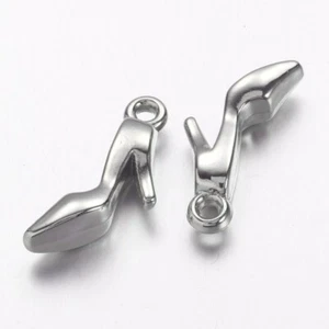 16 Shoe Charms Silver Plastic acrylic 23 x 5 mm US Seller 1102 - Picture 1 of 2