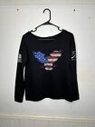 Grunt Style Freagle Shirt Women’s S Black Long Sleeve Patriotic Eagle Chest Logo