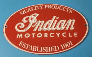 Vintage Indian Motorcycle Sign - Porcelain Quality Products Parts Gas Sign - Picture 1 of 15