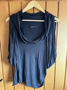 ALL SAINTS Top Shirt Größe 10 Jersey Bluse verziert Fledermaus passt 8 12 - Bild 1 von 4