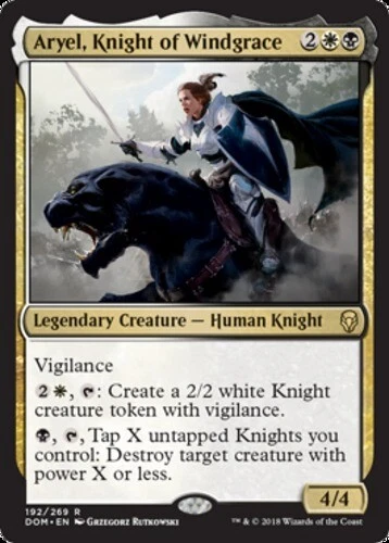 x1 Aryel, Knight of Windgrace R MTG Dominaria M/NM, English - Image 1 of 1