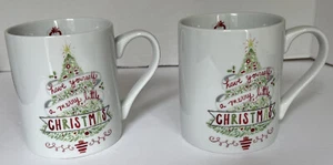 Set of 2 VGC Molly & Rex CHRISTMAS COFFEE MUG "Merry Little Christmas". 14 oz. - Picture 1 of 8