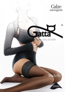 3-PACK Gatta Classic SHEER STAY-UP STOCKINGS with Lace Top Michelle Made in EU - Picture 1 of 7