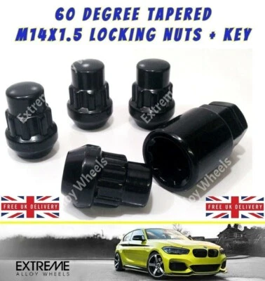 Alloy Wheel Locking Nuts Fit Jaguar E F Pace F Type Chrysler 300C M14x1.5 35mm - Image 1 of 2