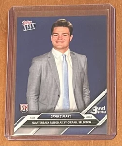 2024 TOPPS NOW FOOTBALL #D-3 DRAKE MAYE - 3RD OVERALL DRAFT PICK - Picture 1 of 2