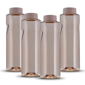 4 x Tritan Trinkflasche 800 ml braun Wasserflasche rosa Deckel Kavodrink Wasser - Bild 1 von 6