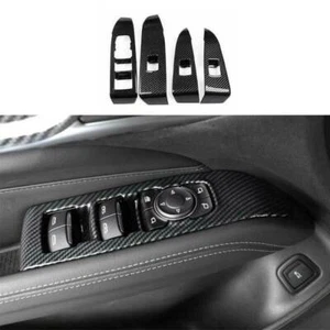 For Cadillac CT4 2020-2025 Carbon Fiber Car Window Lift Lock Switch Control Trim - Picture 1 of 7