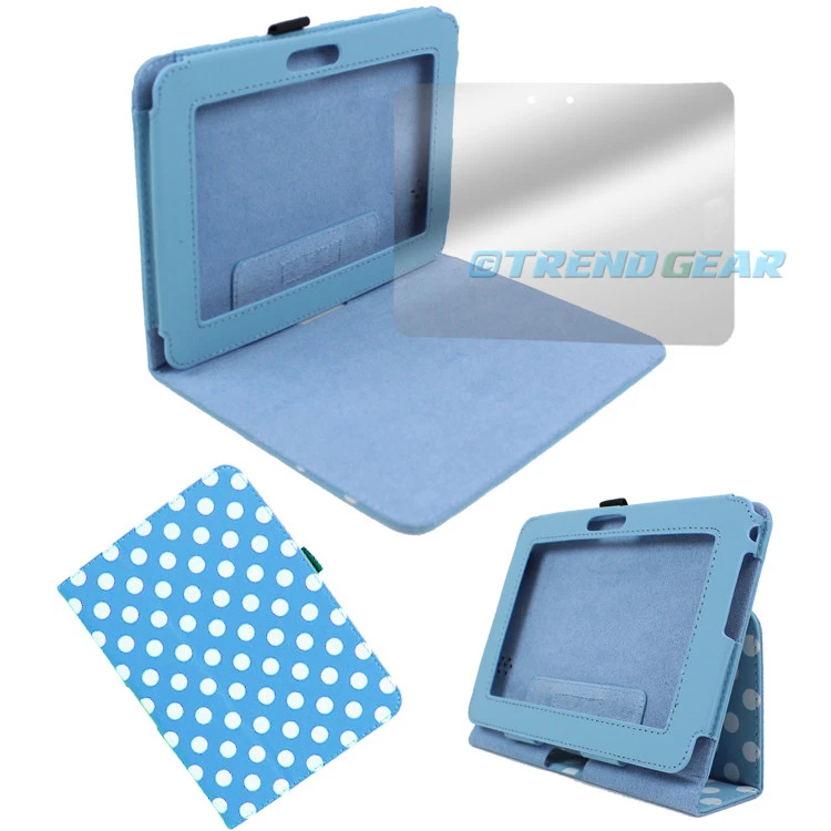 CASE COVER+SCREEN PROTECTOR STAND POUCH PU BLUE DOT FOR AMAZON KINDLE FIRE HD 7" - Image 1 of 1