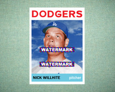 Nick Willhite Los Angeles Dodgers 1964 Style Custom Baseball Art Card