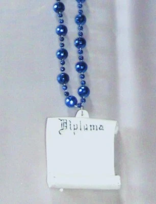 Cuentas de color azul escolar con medallón de diploma 1/pk, #50566bl Foto 1 de 4