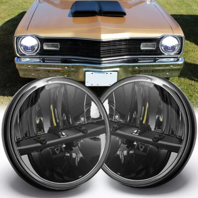 Faros LED redondos de 7"" de haz alto bajo H4 sellados para Dodge Dart B/W100 200 2 piezas Foto 1 de 4