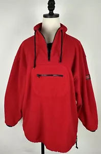 Maglione vintage anni 90 EXPRESS pile anorak DONNA M 1/4 zip rosso escursionismo vela - Foto 1 di 18