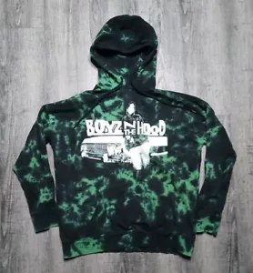 Felpa con cappuccio ragazzo N The Hood uomo verde medio cubetto di ghiaccio hip hop repro retrò streetwear - Foto 1 di 7