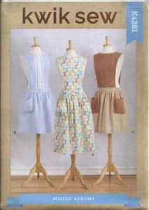 KWIK SEW K4281 MISSES' SIZE XS-XL APRONS SEWING PATTERN - Picture 1 of 3