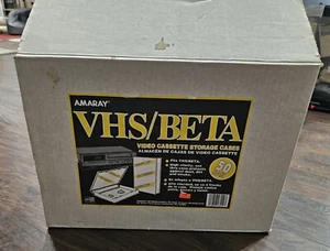 Amaray VHS BETA Video Cassette Storage Cases Clear 50 Pack Vintage w/ Box NOS - Picture 1 of 7