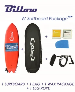 Billow 6' Fish Soft Surfboard Package Deal, Softboard + Bag + Wax + Fins - Picture 1 of 2