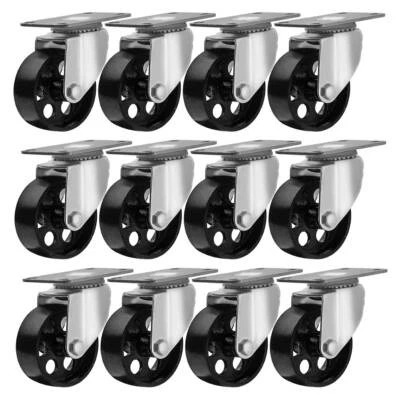 SGTALL 12 Lot All Steel Swivel Plate Caster Heavy Duty 3" Wheel