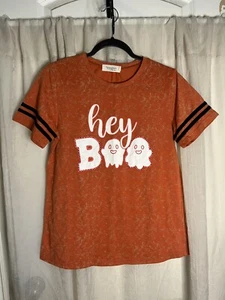 Women’s Halloween Tee Southern Grace Wanderer Hey Boo Fall Tshirt Size Small - Picture 1 of 7