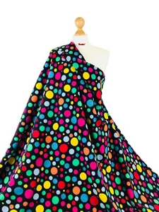 Printed Fleece Fabric Premium Quality Polar Anti Pill Spots Polka Dots Material - Picture 1 of 28