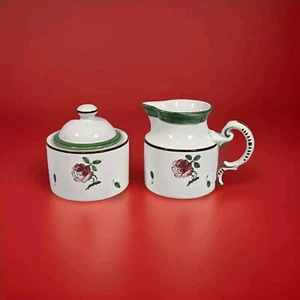 READ Vintage ESTE for Tiffany & Co Creamer & Sugar Set Floral Rose Made In Italy - Picture 1 of 11