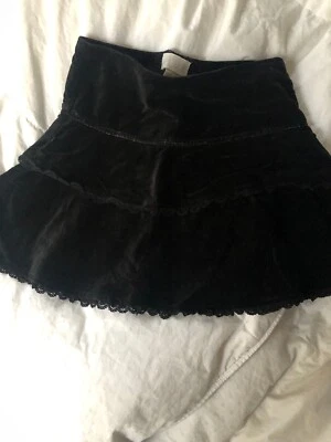 Falda de terciopelo negra Chilsrens Place. Talla pequeña. Excelente Estado Foto 1 de 2