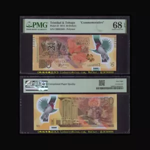 Trinidad and Tobago 50 Dollars, 2014, CB Prefix, Polymer, Commemorative, PMG68 - Picture 1 of 1