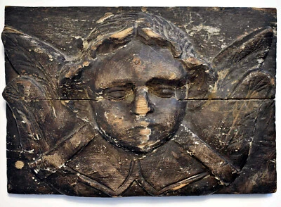 Ángel - Roble tallado - Antiguo salvamento arquitectónico - Gótico eduardiano victoriano Foto 1 de 4