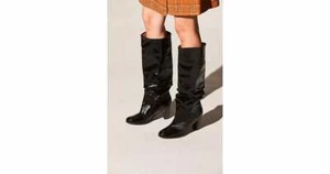 Free People Tennison stivali al ginocchio neri in vernice taglia 36 NUOVI $288 - Foto 1 di 11