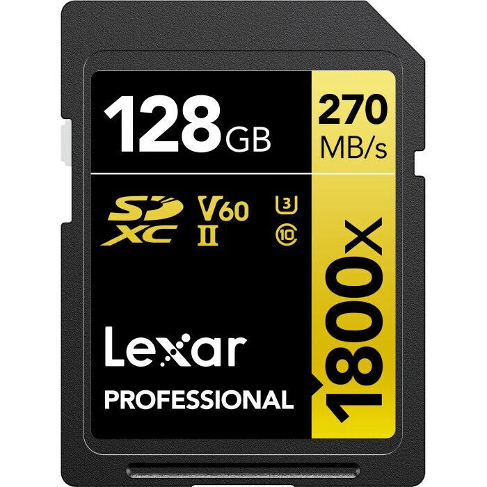 Lexar Professional 1800x GOLD Series 128GB SDXC UHS-II Memory Card