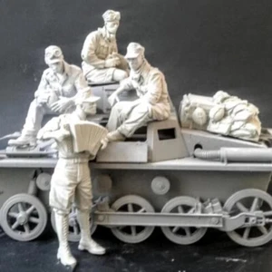 Kit modellino resina 1/16 Legione africana equipaggio corazzato 4 personaggi non assemblati non dipinti - Foto 1 di 2
