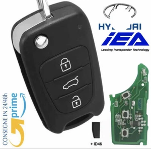 🇮🇹 CHIAVE ORIGINALE IEA COMPLETA CHIP 3T TELECOMANDO PER HYUNDAI I20 I30 IX20 - Imagen 1 de 6