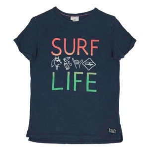 Surf Life T-Shirt Boys 10 - 12 Blue Organic Cotton Jonas Claesson Graphic Tee - Picture 1 of 12