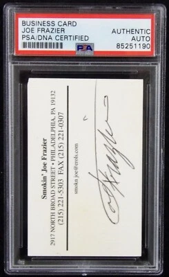 Joe Frazier Boxer Signed Business Card PSA Authenticated - Image 1 of 2