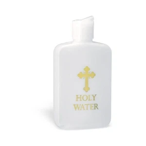 Gold Stamped (Empty) Holy Water Bottle 4.5" - holds 4oz - 1960 - Picture 1 of 2