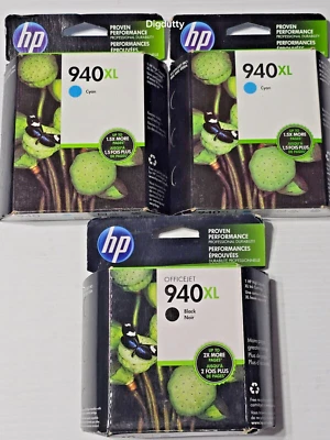 3 PK - Cartucho de tinta original HP 940XL para Officejet pro CYAN, NEGRO, Exp. 2018 Foto 1 de 4