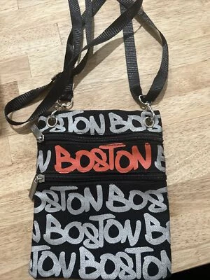 Bolso Bandolera ROBIN RUTH Boston Escritura Plateado Naranja Doble Cremallera Bolsa Cartera Foto 1 de 4