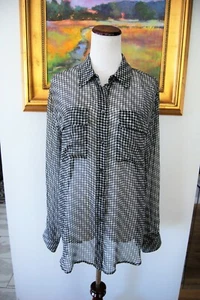 EQUIPMENT Signature Silk Blouse in Herringbone Size M - Picture 1 of 4