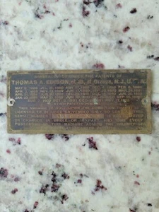 Placa de identificación fonógrafo Edison vintage ☆ Ver fotos ☆ Envío rápido ☆ - Imagen 1 de 5
