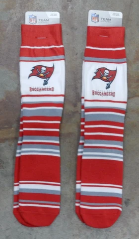 2 Pack NFL Tampa Bay Buccaneers Gift Socks MAS Stripes Dress One Size Fits Most Cover