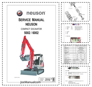 Neuson 5002 6002 Track Excavator Service Manual - Picture 1 of 1