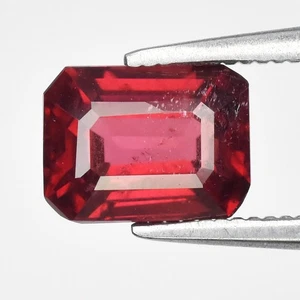 💎 1.20ct 6.5x4.8mm Octagon Natural Pinkish Red Pyrope Garnet - Tanzania Gem - Picture 1 of 4