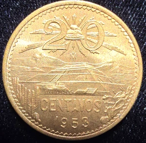 1953 Mexiko 20 Centavo Stempelglanz KM 438 (A084) - Bild 1 von 2