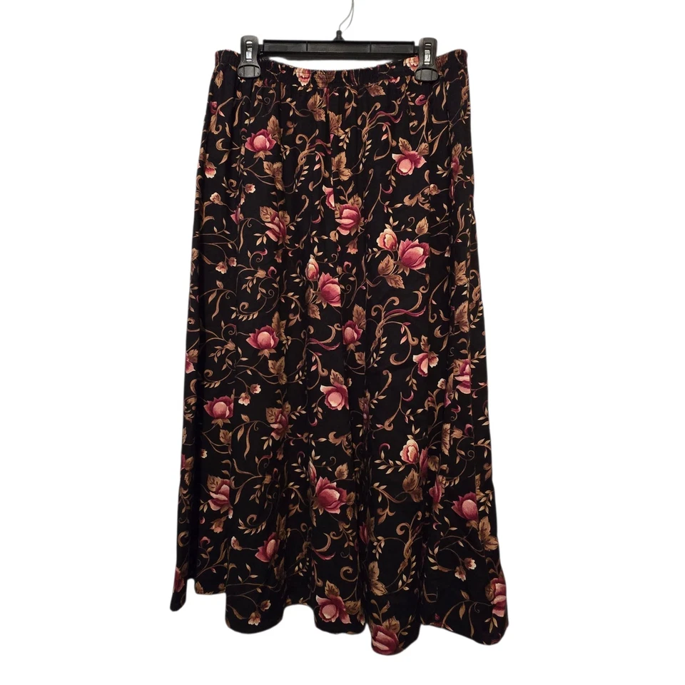 Maxi Falda Midi Floral Oscura De Colección Liz Baker Años 90 Y2K Mujeres LG PET Grunge Capricho Foto 1 de 4