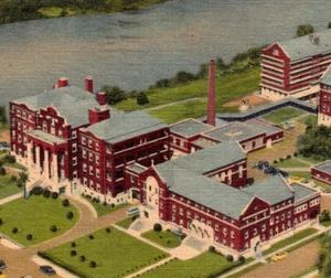 Postal de colección vista aérea Hotel Dieu Beaumont Texas TX c1955 - Imagen 1 de 3