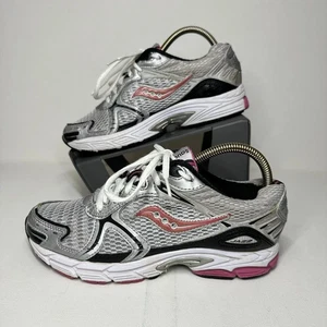 Scarpe da ginnastica Saucony Progrid Jazz 12 taglia UK 6 donna corsa bianco argento rosso palestra - Foto 1 di 9